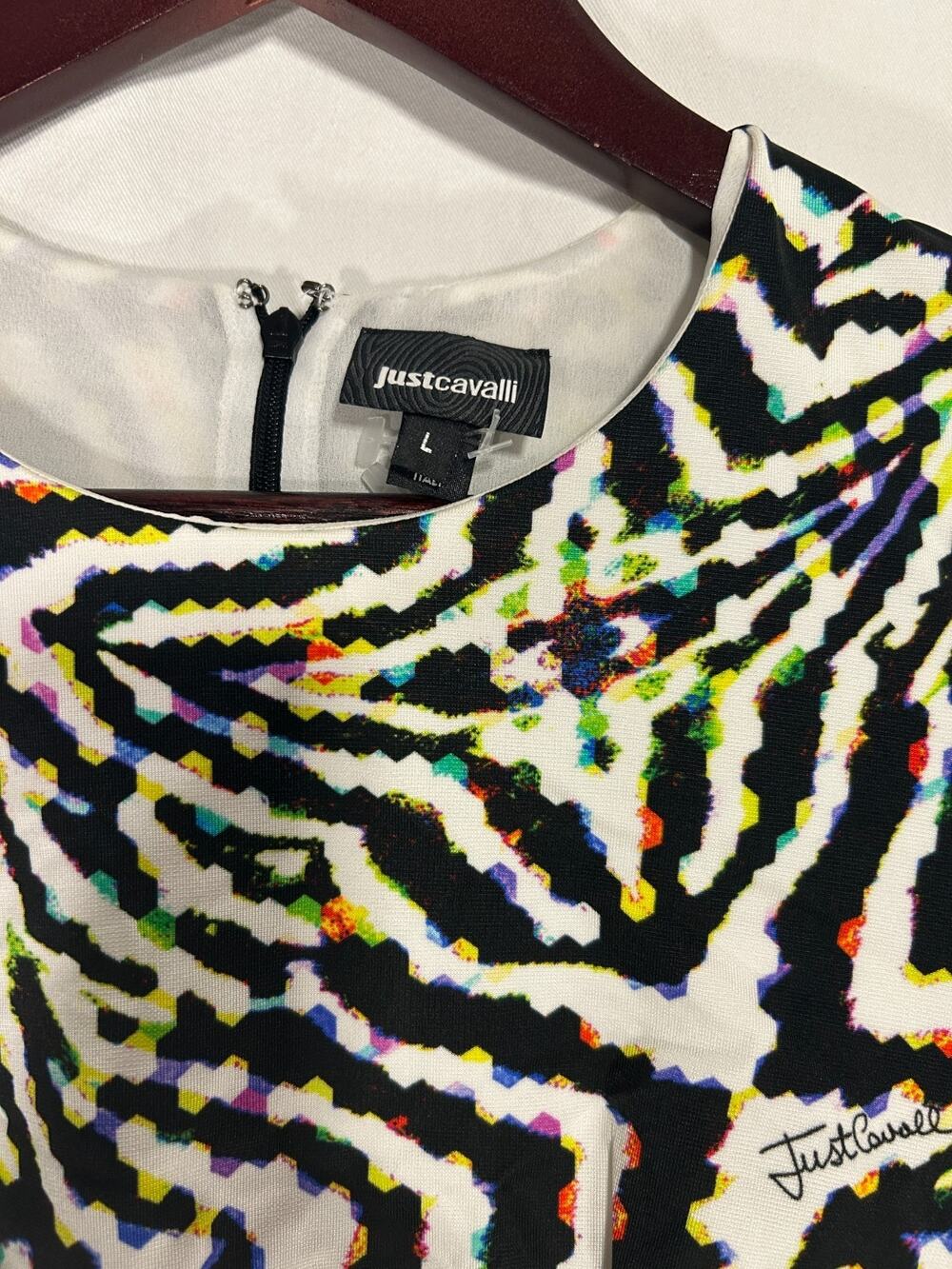 just cavalli Printed Cap Sleeve Sheat Dress roberto cavalli Size L